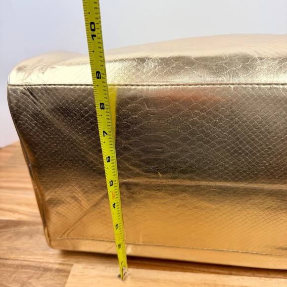 Michael Kors Gold Metallic Snakeskin Embossed Weekender Duffel Travel Bag NWT - Picture 12 of 12
